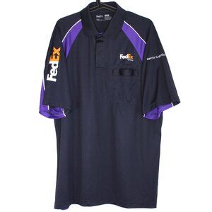 FedEx Mens XL Stan Herman Spell Out Polo Shirt B1116